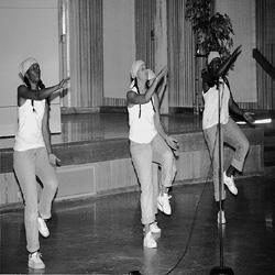 Image: Putting it down:Members from Alpha Kappa Alpha Sorority Inc. perform a "step" routine.: