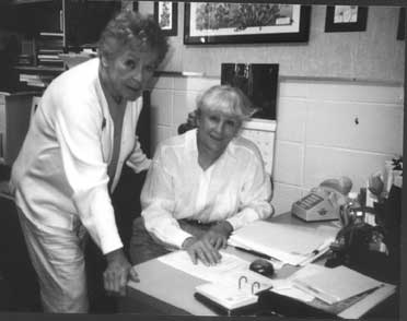 Image: Making their Golden Years shine:Renaissance Society President Eleanor Hoffman (left) confers with Office Manager Therese Ruth.: