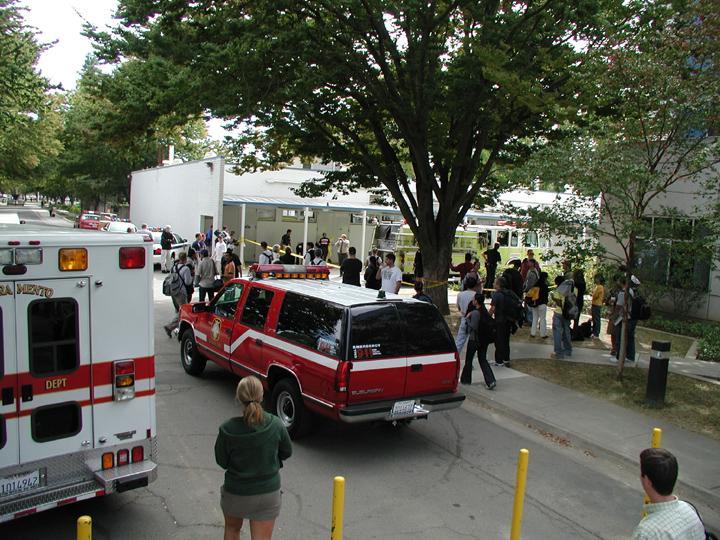 Image: Unknown substance causes evacuation, closure of Santa Clara Hall::