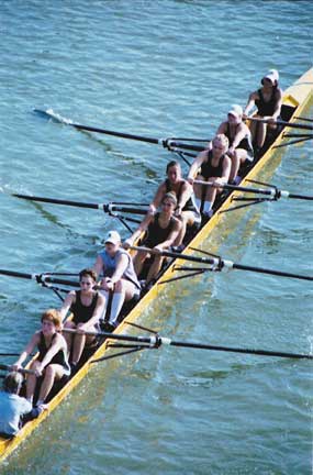 Image: Full steam ahead: Women?s rowing team finishes in third place at Head of the Port of Sacramento:Photo By Barrett LyonState Hornet: