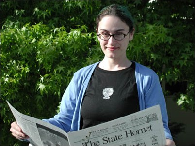 Image: State Hornet Editor in Chief named for 2002-2003:Danielle Anselmo is The State Hornet Editor in Chief for 2002-2003. Photo by Barrett Lyon/State Hornet: