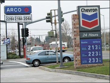 Image: Gas prices change student driving habits:Californias gas prices are amongst the highest in the nation.Photo by Katie Joshson/State Hornet: