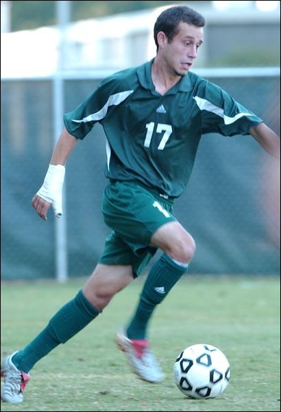 Image: On The Spot: Andrew Tamm:Tamm says instead of trash talking he likes for his play on the field to speak for itself.Photo by Bob Solorio/Sacramento State Athletics Department: