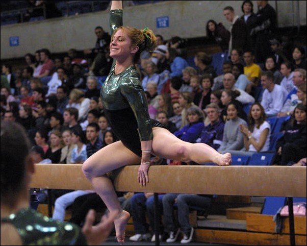 Image: Career Night:Nicole Giao performs on the balance beam for the Hornets Friday night in Davis. Giao scored a 9.075 in the event.Photo by Christina Cowan/State Hornet:
