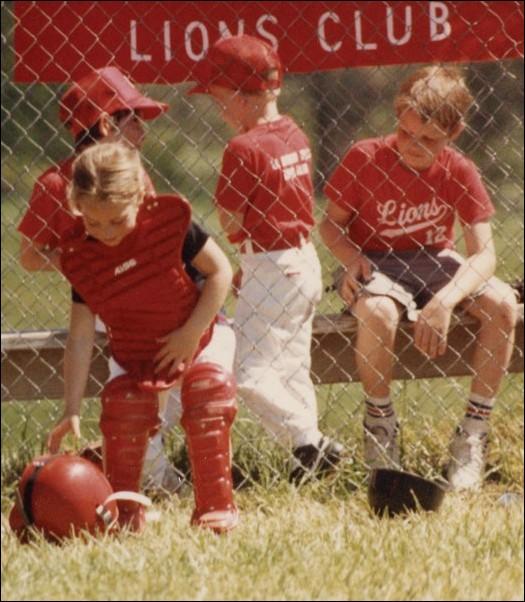 Image: Hillel learned early to compete:Amy Hillel at age 6 was one of two girls on a boys little league team. She said playing with boys instilled a competitive spirit in her, one that is still in her today.Photo courtesy of Neil and Debbie Hillel: