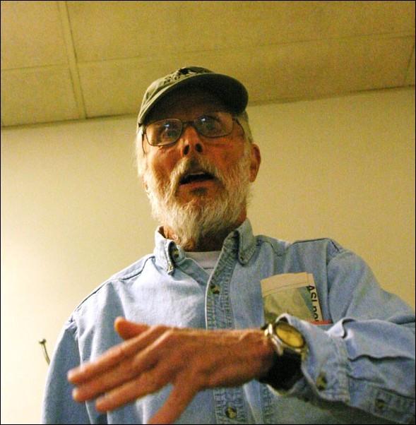 Image: Stop signs are proof of professors unforgettable night: After suffering from short term memory loss, former professor Bill Thornburg still volunteers in the Astronomy lab at Sacramento State.  Photo by Sean Hogan/State Hornet: