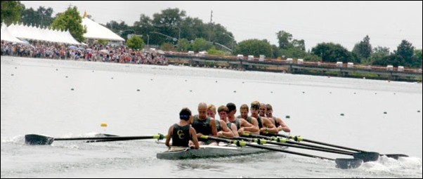 Image: WAC champs back again:Sacramento's Capital Crew, races on May 20 in the finals of the men's varsity eight. The team finished sixth in the Southwest Regional Junior Championships. Photo by Karyn Gilbert/State Hornet: