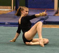 Marina Borisova took first place with a score of 9.9 on floor in the 195.3-194.9 loss to San Jose State on Sunday.: