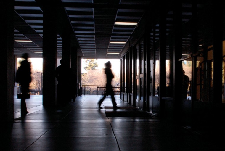 The Library Breezeway is the location where a female student was allegedly assaulted by a homeless man on Feb. 10.: