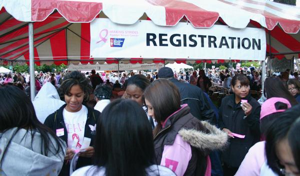 About 16,000 registered for the Making Strides Against Breast Cancer 5K walk Sunday. :