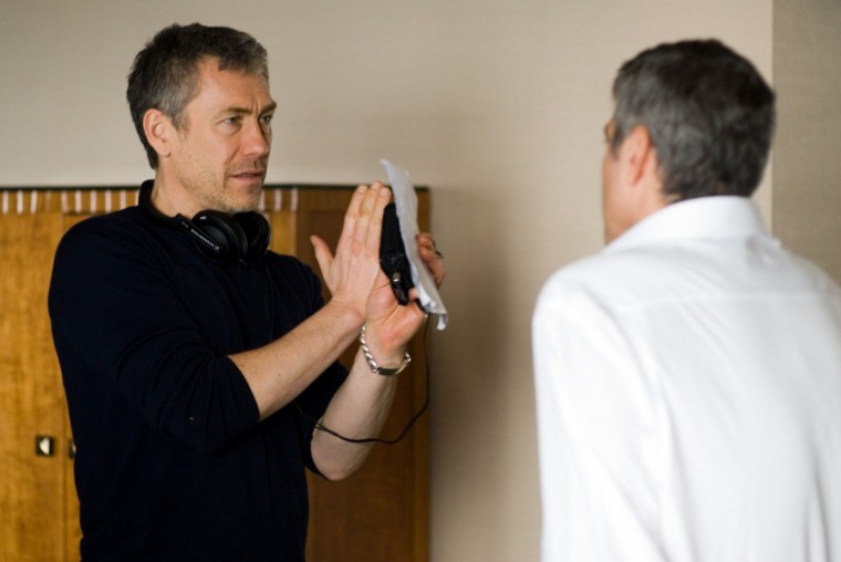 Director Tony Gilroy, left, talks with actor George Clooney during filming of movie, Michael Clayton.:Photo Courtesy: Handout/entertainment/MCT