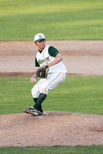 Freshman Derrick Chung was the last pitcher of game 2, and he held Gonzaga to 0 runs in the eighth and ninth innings.: