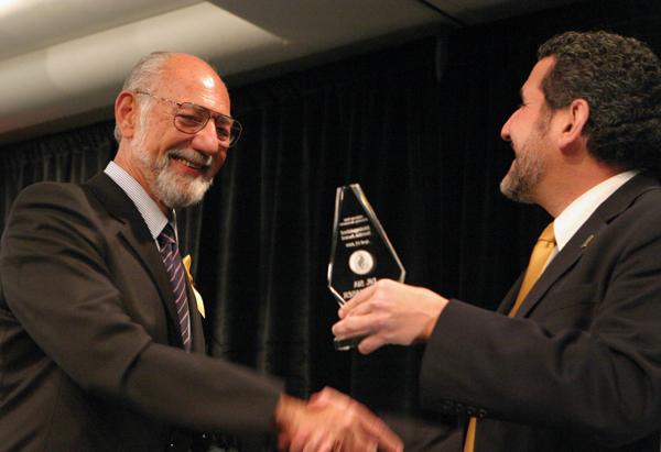 Alumnus Sia Nemet-Nasser receives the Distinguished Service Award at the dinner on Thursday. Nasser has published more than 20 books, 400 scientific articles and was the first Sac State alumnus elected to the National Academy of Engineering.: