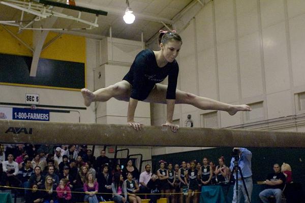 Sacramento States gymnastics team was within less than one point for the entire meet against the San Jose Spartans but came up just short, losing 194.000 to 193.700 at the Hornets Nest. Despite falls in three of four events, the Hornets ended up scoring season-high records in two events of the afternoon. Returning for the first time this season due to injury, Alycia Chan started off her year dominant by scoring the highest vault score of the meet with a 9.800. Its good to be back, Chan said. Were really pleased for the fact that she can come out and perform after being off for awhile, said head coach Kim Hughes. The teams combined score vault of 48.275 was a season-high despite a rare mistake from Marina Borisova, who recently was named the Western Athletic Conferences (WAC) Gymnast of the Week for the third this week. (It) makes me just happy to be recognized for what Im doing, Borisova said. Attempting an extraordinary vault jump she has done in past seasons, Bori:Claire Padgett