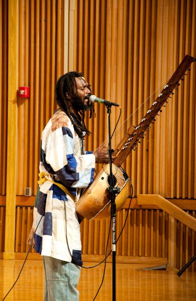 Kora player Youssoupha Sidibe’s music included a blend of traditional West African music and English lyrics during his performance on Saturday evening at Capistrano Hall’s music recital Hall. (Galib Ahmad/State Hornet)