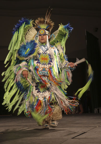 A Native American dancer represents a cultural dance at the sixth annual Multicultural Night on April 30. The event was held in the University Union and was hosted by Epsilon Sigma Rho, University Union UNIQUE programs and the Mutli-Cultural Center. :