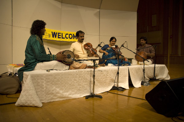 Thyagaraja Nilayam played in Capistrano Hall Friday as part of an ongoing world concert series at Sacramento State. :