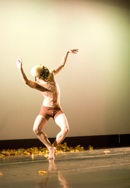  Matt Talaugon, a sophmore majoring in Dance and minoring in Family and Consumer Sciences at Sacramento State University dances in a piece choreographed by fellow student Tony Nguyen, at the Performance Mix. 