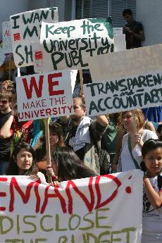 Berkeley students protest recent fee increases.:McClatchy Tribune