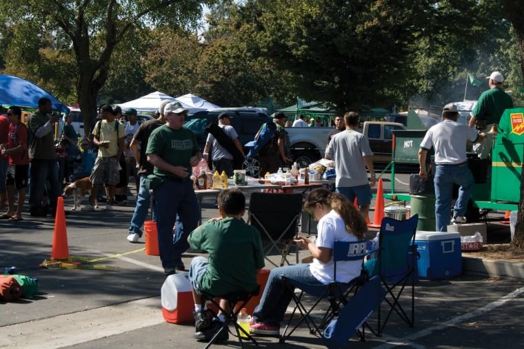 A view of the tailgating scene before a Sacramento State football game earlier this season.: