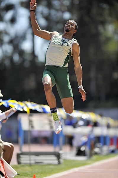 Brookins:Ronald Brookins shattered Sac State records at the NCAA Championships.: Photo courtesy of Bob Solorio
