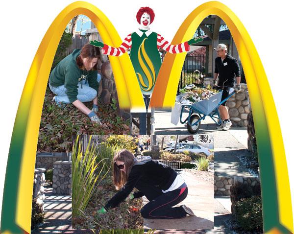 mcdonalds:Students gardened at the Ronald McDonald House for the first Sacramento State Serves day on Saturday. :Matt Erickson - State Hornet