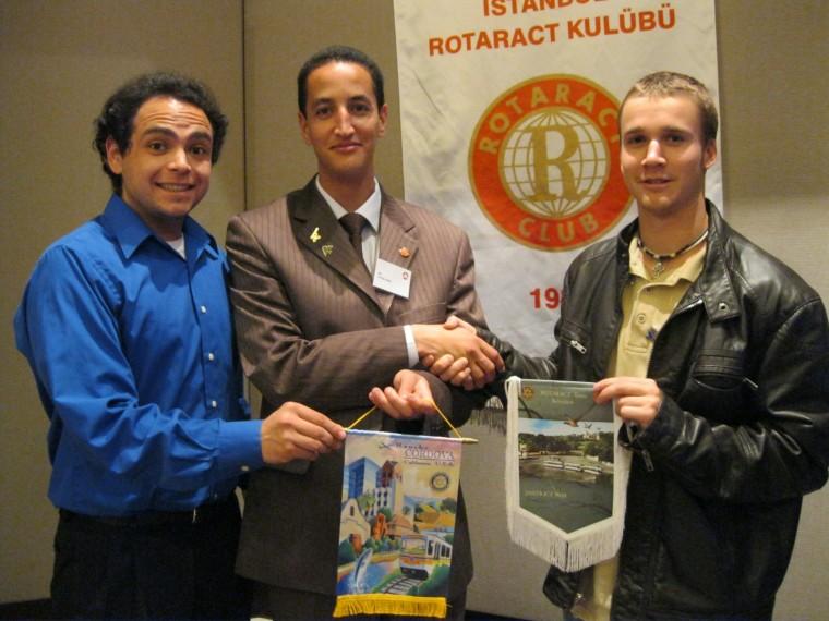 istanbul:Rotaract members Joseph Ross (left), Christie Pierce and Elyes Jlassi (center) from Tunisia, at the conference. :courtesy photo