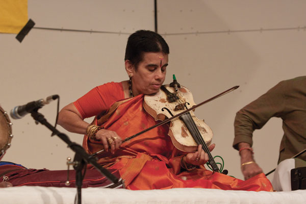 violinist1:Dr. Kanyakumari, brought Indian violin music to Sac State Friday night in Capistrano Hall for a World Music concert. :Julie Keefer - State Hornet
