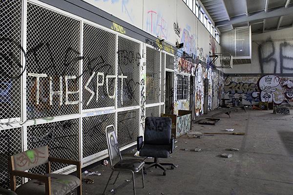 Ramona 2:The former California Youth Authority facility owned by Sac State is largely in ruin and disrepair. Local neighborhood kids who have build skateboard ramps and lined the walls with graffiti have dubbed the former gym ?The Spot.?:Ashley Neal - State Hornet