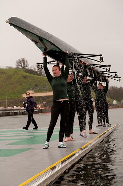 womensrowing1:The women?s crew team packs up their equipment after the scrimmage against Cal.:State Hornet File Photos