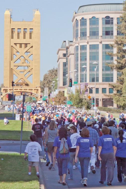 Autism walk:About 8,000 participants walked the two-mile stretch from Raley Field to the Capitol during the third annual Walk Now for Autism Speaks on Sunday. :Robert Linggi - State Hornet 