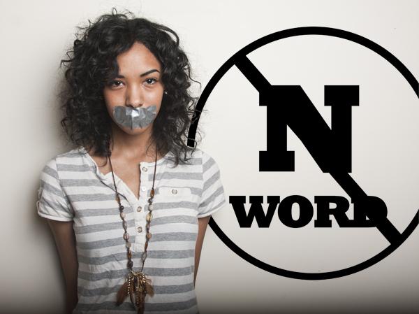 Mouth taped protesting N-word::Photo Illustration by Jesse Sutton-Hough - State Hornet