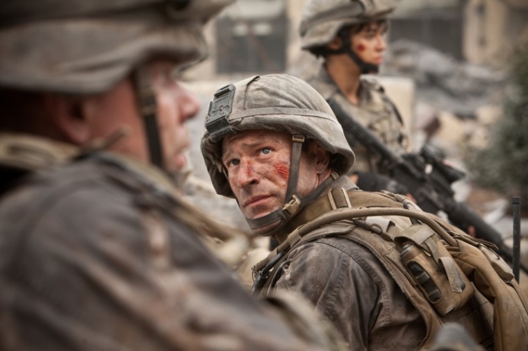 Battle: LA mct:Aaron Eckhart stars in Columbia Pictures Battle: Los Angeles.:Richard Cartwright - Courtesy Columbia Pictures/MCT