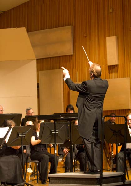 Conductor Robert Halseth:Robert Halseth conducts the Symphonic Wind Ensemble April 13 in the Music Recital Hall.:Rachel Day - State Hornet