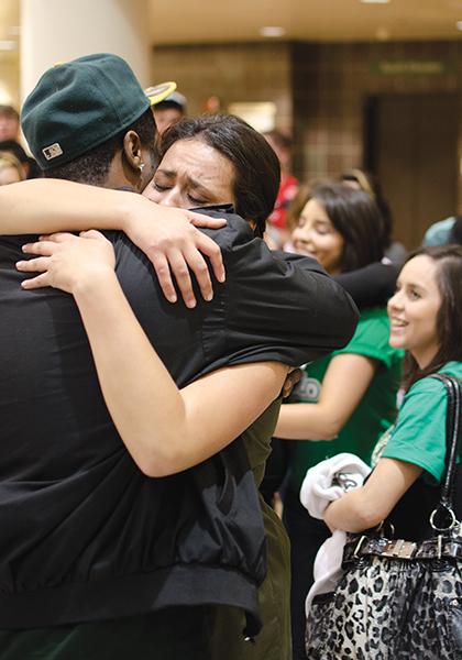 Newly elected ASI president Laura Gonzalez celebrates after being voted for the 2011-2012 school year. Gonzalez won with 38.69 percent of the vote.