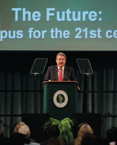 During the 2011 Fall address, CSUS President Alexander Gonzalez
talked about the university’s need to publicize it’s success
stories, and prepare for the future of education.