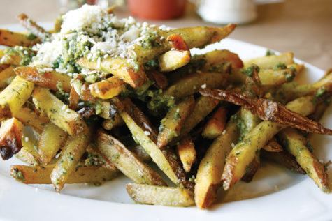 The pesto garlic fries are one of the more popular appetizers
the Garlic Shack has to offer. The price and quantity is perfect
for the average college student.