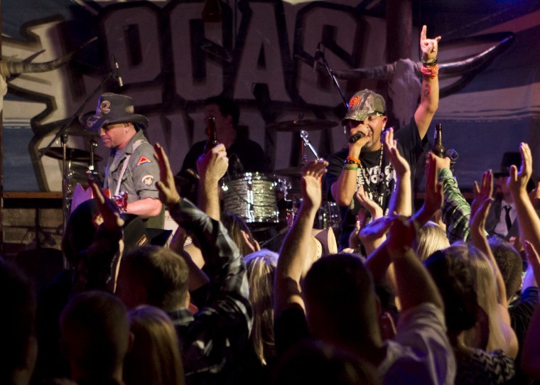 The LoCash Cowboys from Nashville, Tennessee play to a packed
dance floor Wednesday night at Stoney Inn Bar and Grill on Del Paso
Blvd in Sacramento.
