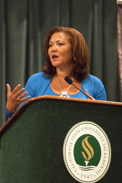 Michele Norris, co-host of NPRs All Things Considered, was at
Sacramento State to discuss her new memoir The Grace of Silence,
which is about her familys racial roots and race relations in
America. 
