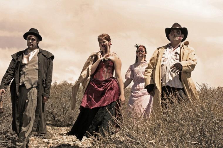 
Actors in the Haunted Hagan Park dress up in Old West-style
clothing for their scary rendition of a haunted house in Rancho
Cordova.
