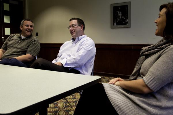 Senior Vice President Joe Wagoner (center) announced his
departure from the Mountain Lions Monday on his Facebook page. He
will become the CEO for the new San Francisco Bulls minor league
ice hockey team.
