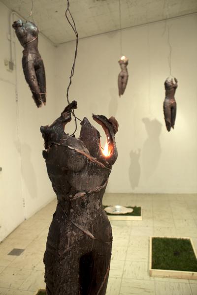 Artist Minh Tran has hanging sculptures in an installation
called Less than Zero at the Witt Gallery.
