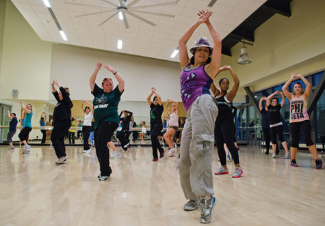 Cori Williams, group fitness instructor at The Well, teaches
Zumba, one of The Well's most popular fitness classes.