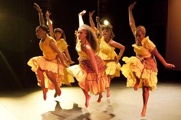 Sacramento/Black Art of Dance brings several different styles of
dance together into one production, including West African and
modern jazz.
