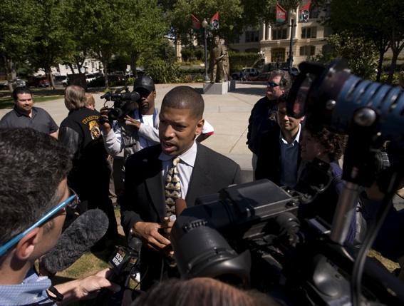 Sacramento mayor Kevin Johnson made keeping the Kings in town a
priority of his term in office.  (Jose Luis Villegas/Sacramento
Bee/MCT)
