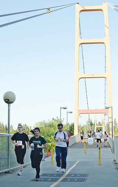 More than 500 students, faculty, staff and alumni participated in the annual Sac State 5K Fun Run on April 28, 2011. The course went through the Guy West Bridge and past the stadium and the Well.
