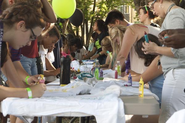 Sac State students design their very own shirts at Block Party 2012 as a way to artistically express who they are.
