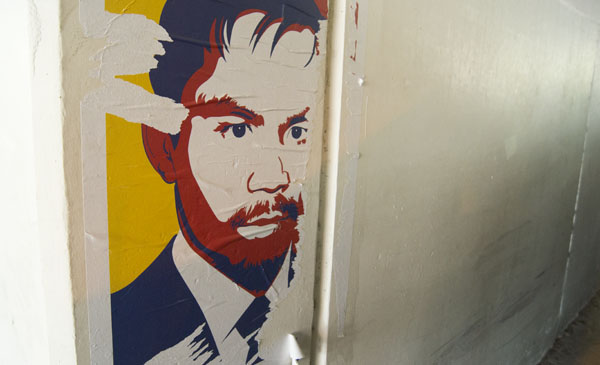 A decal Filipino boxer and congressman Manny Pacquiao found in Parking Structure II.
