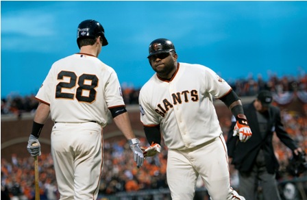 Giants third baseman Pablo Sandoval took Justin Verlander deep twice in Game 1 of the World Series. Sandoval had three total homers on the day, becoming only the fourth player in World Series history to hit three home runs in one game.
