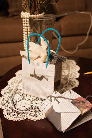 Make gift bags out of newspaper